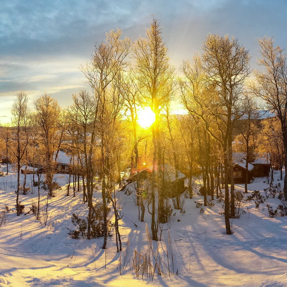 Solnedgång i Tänndalen vid nyår